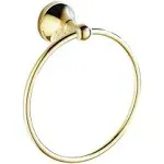 7Trees Bathroom Lavatory Towel Ring Wall Mount Hanging Towel Ring Aluminum Oxide Wall Mounted Polished Gold