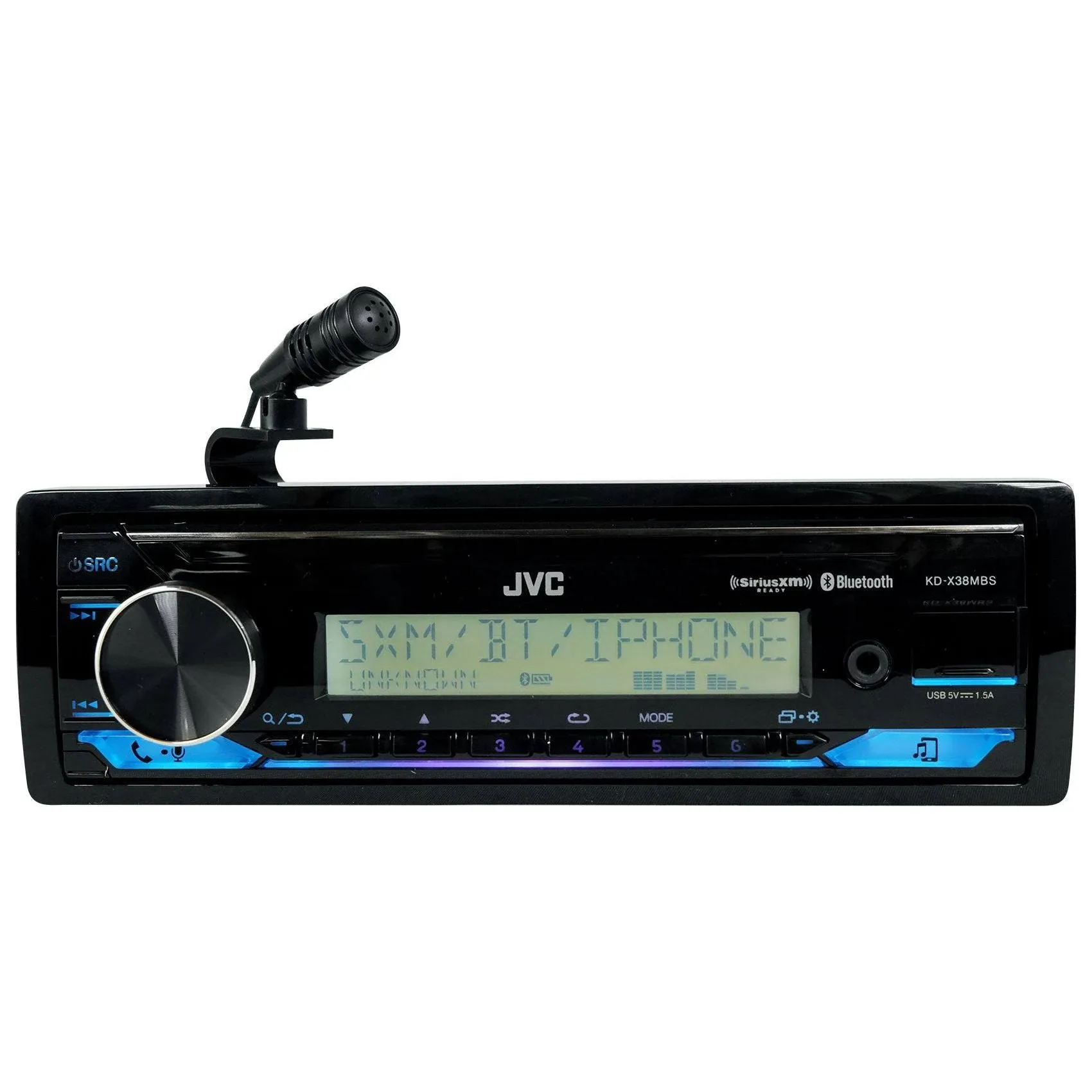 JVC KD-X38MBS 1-DIN Marine AM/FM Radio SiriusXM Ready Amazon Alexa Receiver