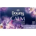 Downy Infusions CALM Clothes Fabric Dryer Sheets Lavender Vanilla Bean 105ct(D6)