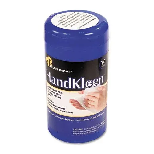 Read Right HandKleen Antibacterial Hand Wipes, 70 Wipes per Pop-Up Tub (RR1460)