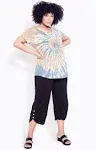 Avenue Plus Size Miya Tie Dye Top - Delft Blue - Size 26W/28W