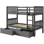 Donco Mission Bunk Bed with Trundle Bed in Dark Gray