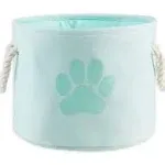 DII Polyester Pet Bin Paw Aqua Round Small