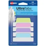 Avery® 74769 Ultra Tabs 2 1/2" x 1" Assorted Pastel Color Repositionable Tab - 24/Pack