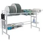 Over the Sink 2 Tier Expandable Organizer Dish Drying Rack