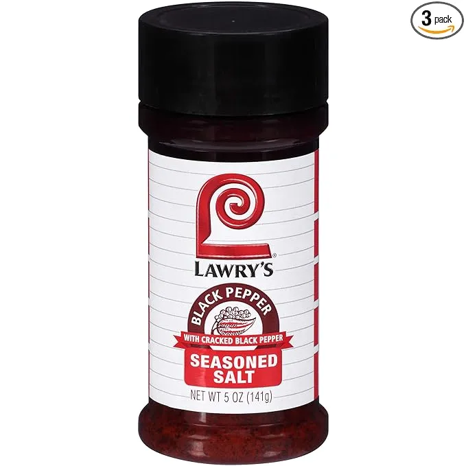 Lawrys Black Pepper Seasoned Salt Shaker, 5 oz Pack of 3