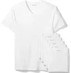 Amazon Essentials Men's 6-Pack V-Neck Undershirts, White, Large