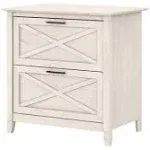 Bush Furniture Key West 2 Drawer Lateral File Cabinet Linen White Oak