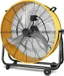 Heavy Duty Metal Industrial Drum Fan, 3 Speed Floor Fan for Warehouse, Workshop,