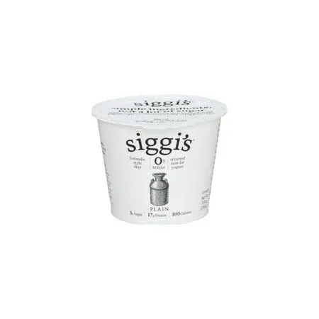 Siggis Strained Non-Fat Yogurt, Plain, 5.3 Ounce (Pack of 12)