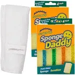 Non-Abrasive, Reusable Microfiber Cloth Bundled with (2) Sponge Daddy 4 Packs...