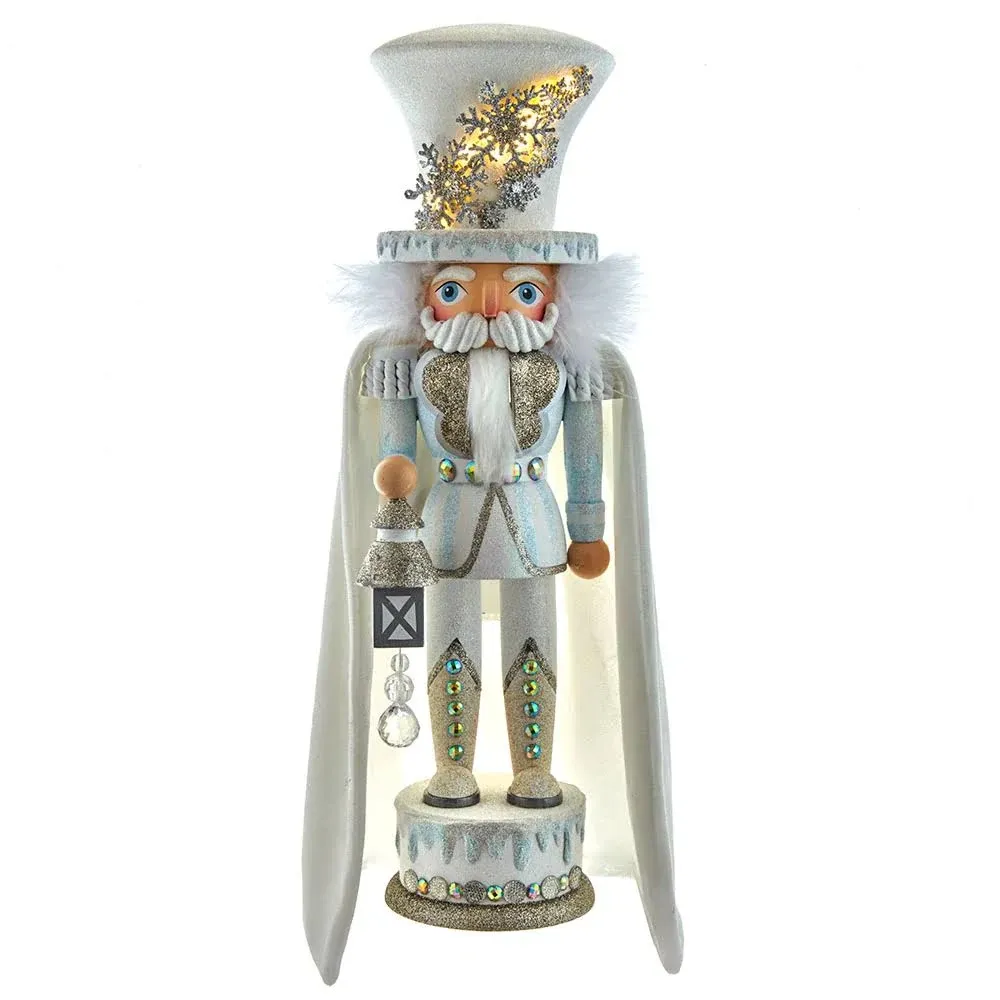 18-Inch Hollywood White Snowflake Soldier Battery-Operated LED Nutcracker