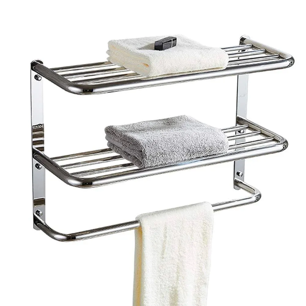 LUANT 30 inch Bathroom Shelf 3-Tier Wall Mounting Rack with Towel Bars Extra Long