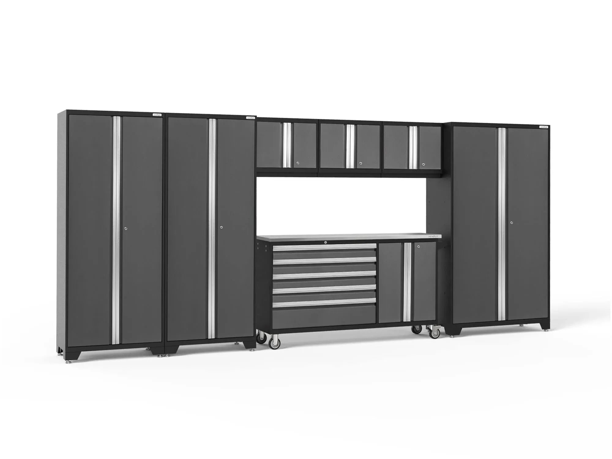 NewAge Bold 3.0 Series 7 Piece Garage Cabinet Set in Gray