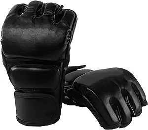 Boxing Gloves, MMA Gloves Kickboxing Gloves MMA Sparring Gloves Half Finger Adjustable Wrist Band Secure Mitts Shock Absorb for Adult Punching Bag Fighting Muay Thai Workout Beginner Men Women