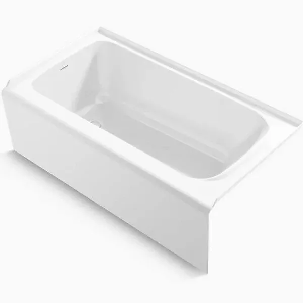 KOHLER K-1150-LA-0 Bancroft 60" X 32" Alcove Bath with Integral Apron, Integral Flange and Left-Hand Drain - White