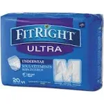 Medline - FitRight Ultra Protective Underwear, Medium, 28" to 40" Waist, 20/Pack