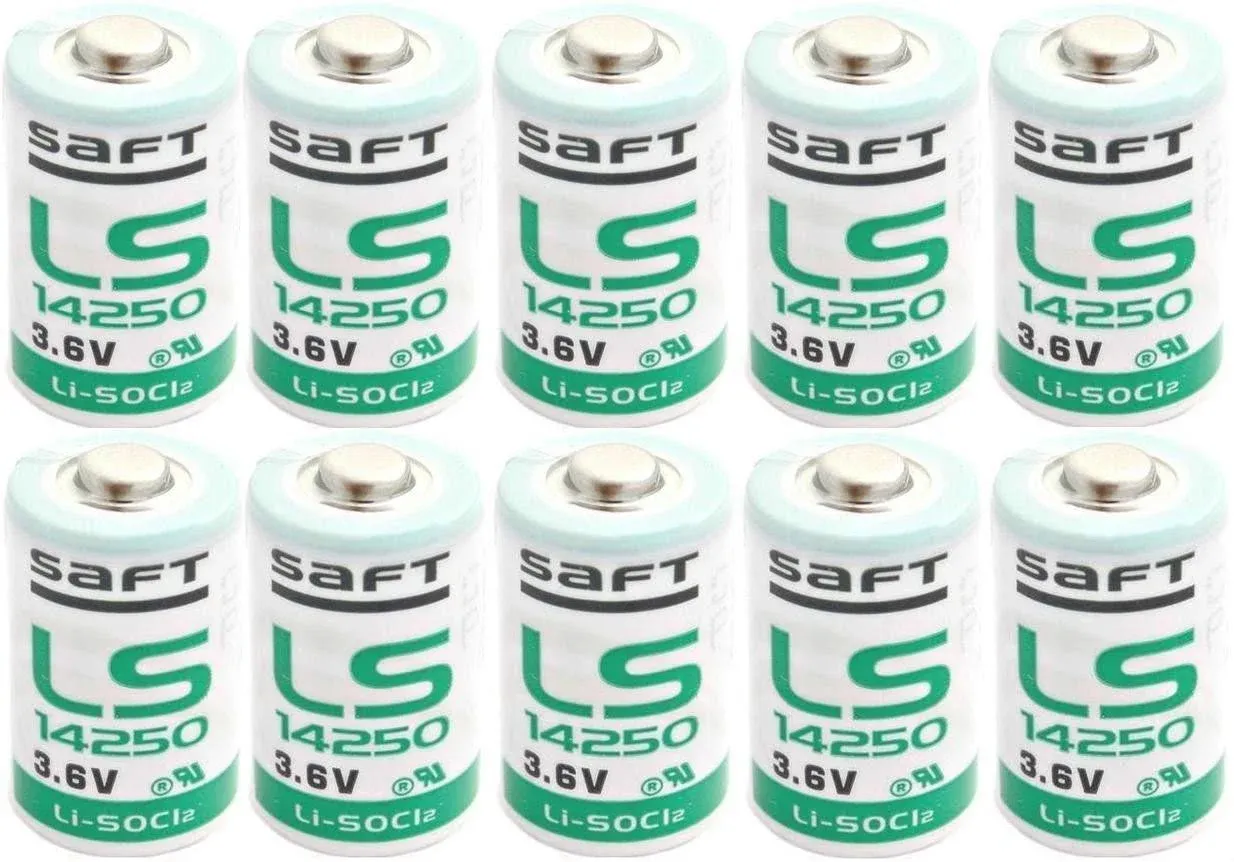 (10 PACK) Saft LS-14250 1/2 AA 3.6V Lithium (non Rechargeable)