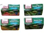 Diced Carrots, Cut Green Beans, Whole Kernel Sweet Corn, Sweet Peas - Variety Pack of 4 Libby's Microwavable Individual Cups (16 Servings Total) - Bundle