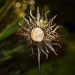 TAKE ME Sun Solar Lights Garden Outdoor Waterproof Metal Decorative Stakes for Patio Yard Walkway LawnPatio Mothers Day Gifts Mom Wife Grandma (Sun)