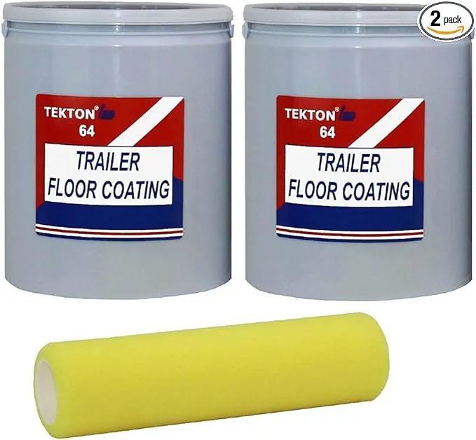 Trailer Floor Coating Protects Trailer Floors, Ramps and Walls (Black, 2 Gallons) Includes 1 Foam Cover