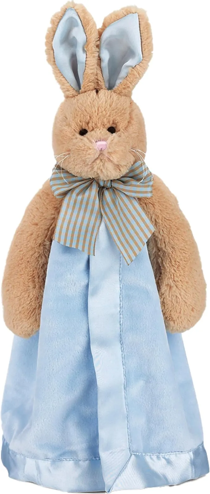 Bearington Baby Bunny Snuggler, 15 Inch Pink Rabbit Plush Stuffed Animal Security Blanket Lovey for Babies