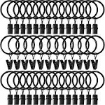 AMZSEVEN 40 Pack Curtain Rings with Clips, Drapery Clips with Rings, Hangers Dra