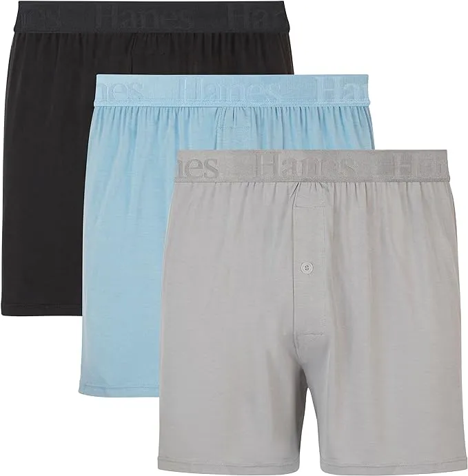 Hanes Men’s Originals SuperSoft Boxers (3 Pack)