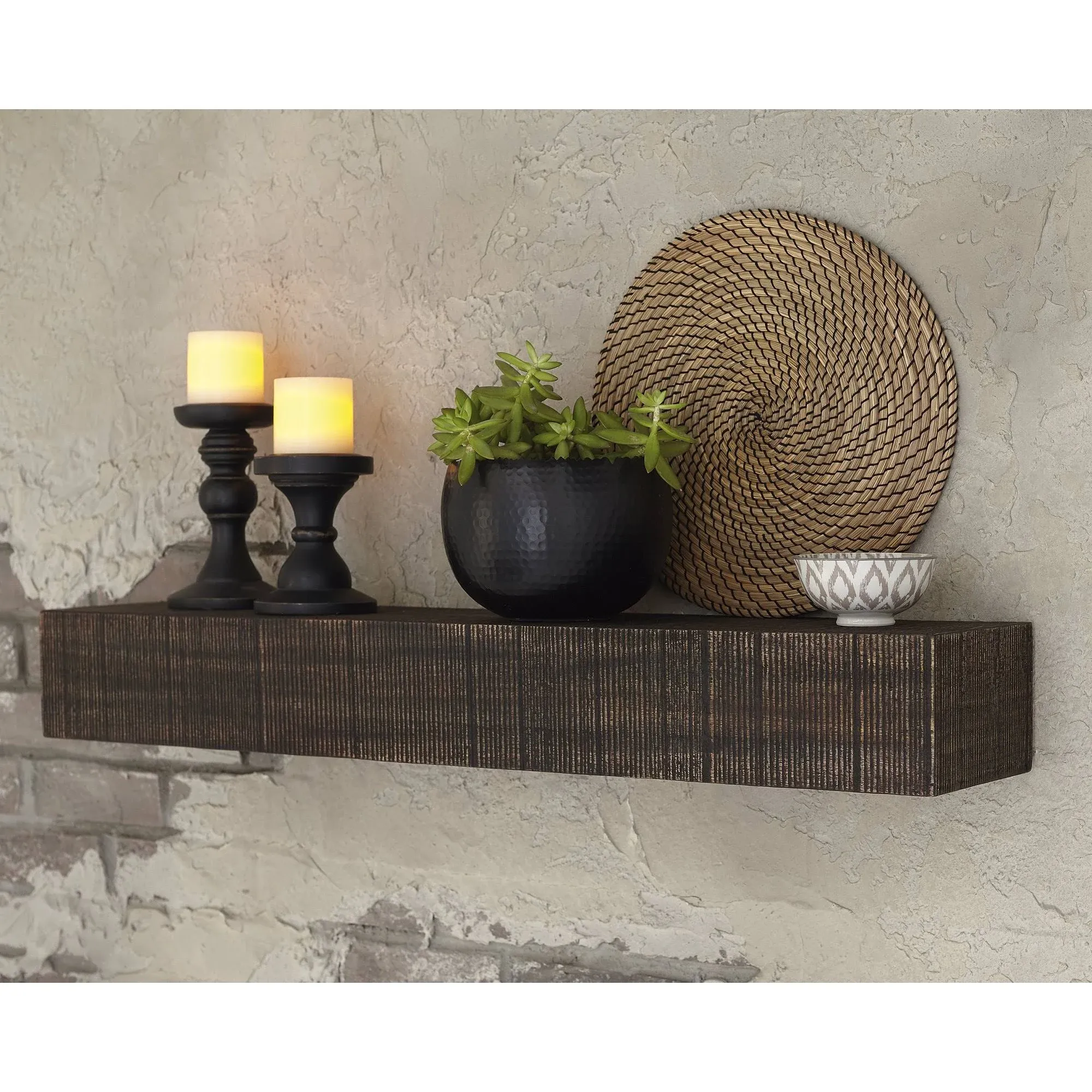 Ashley Cadmon Antique Gray Wall Shelf