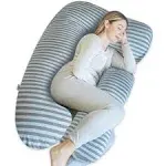 Pharmedoc U Shaped Pregnancy Pillow, Jersey Cotton Cover Silver Moon