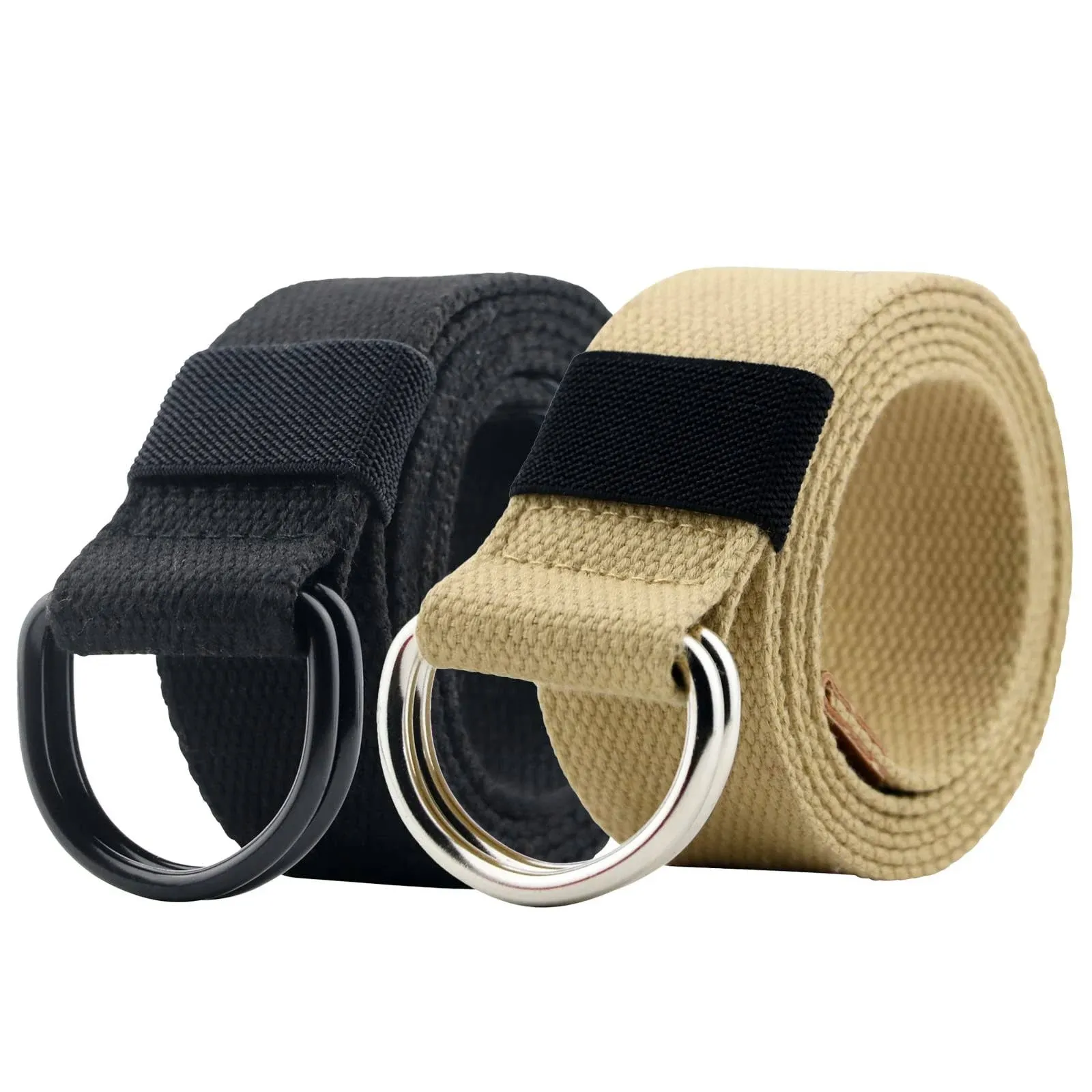 Black Belt Men,Military Web Belts for Men,Double Ring Canvas Belt