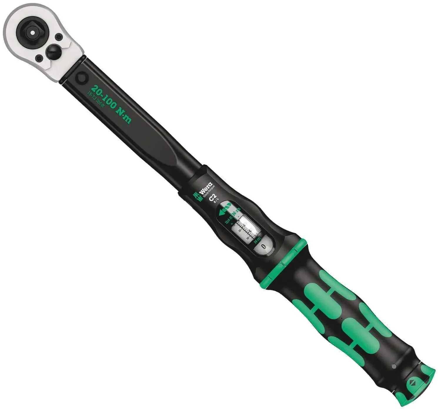 Wera 05075625001 Click-Torque C 2 Push R/L Adjustable Torque Wrench for clockwise and Anti-clockwise Torque-Control, 20-100 Nm, 1/2" x 20-100 Nm