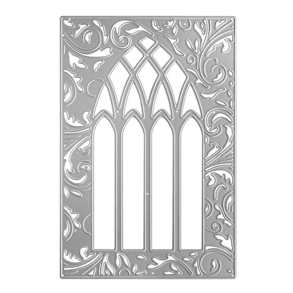 ABTOLS Metal Door Window Frame Lace Background Cutting dies,door Window Background Die Cuts Embossing Stencils Template Mould for CA