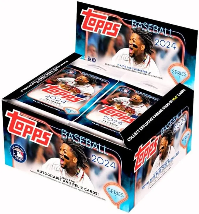 2024 Topps Series 1 Baseball Retail Display Box - 20 Packs per Box, Medium, Blue