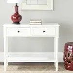 Samantha 36 in. 2-Drawer White/Cream Wood Console Table