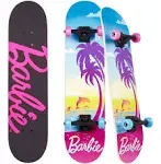 Barbie 31" Complete Skateboard, Pink Beginner Skateboard with 50x30mm Wheels, for Girls Ages 5+