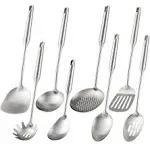 Stainless Steel Kitchen Utensils Set -8 PCS All Metal Cooking Tools with Spatula