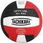 Tachikara SV18S Composite Leather Volleyball, Scarlet/White/Black