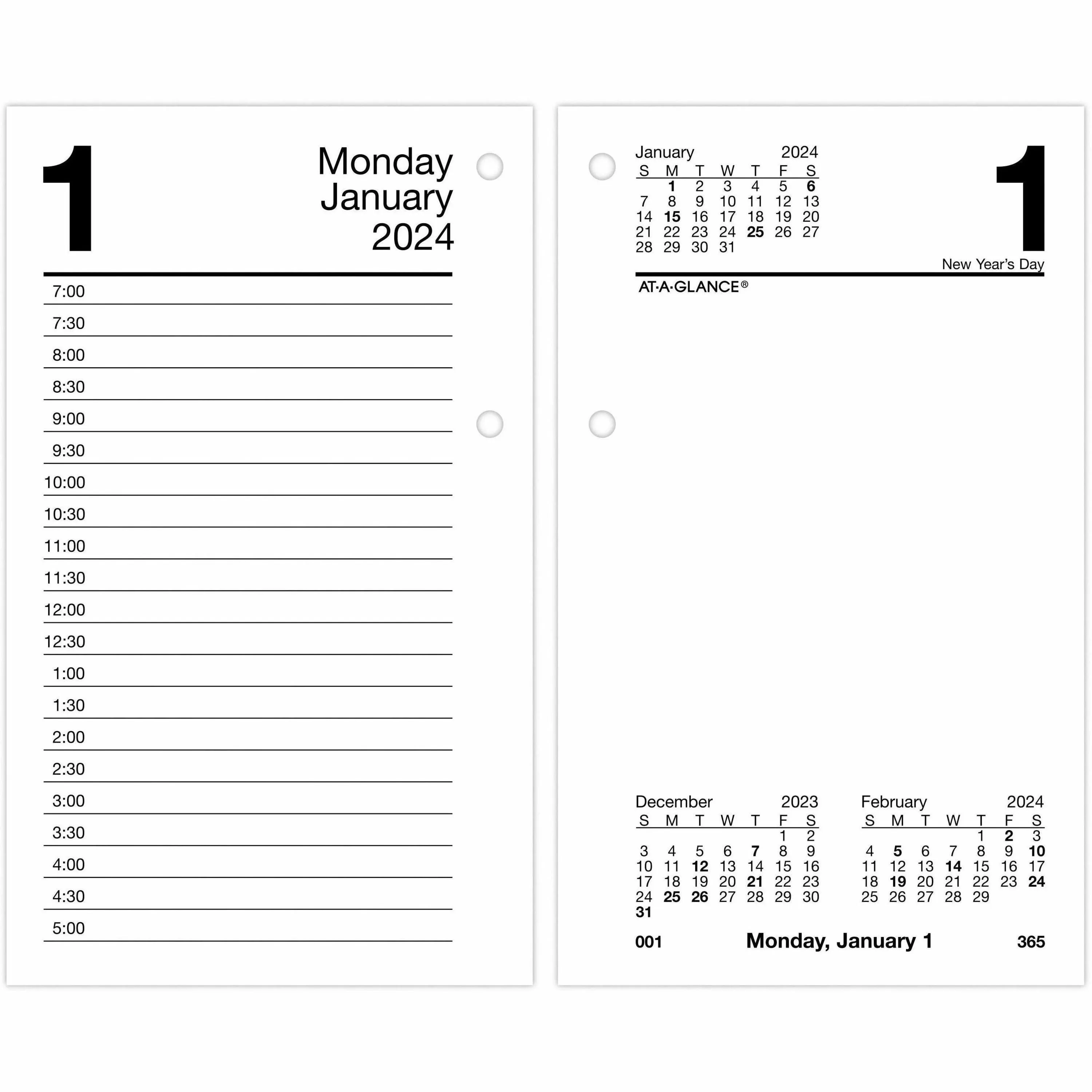 AT-A-GLANCE Desk Calendar Refill