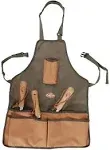 Esschert Design GT06 Adjustable Size Garden Canvas Tool Apron 6 Pockets Green