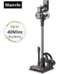 Maircle S3-Mate Fade-Free Powerful Stick Vacuum Cleaner with Tangle-Free Turbo Floor Brush, 2-in-1 Store Dock and Smart LED Display