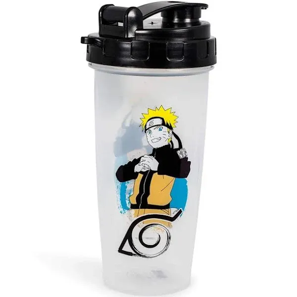 JUST FUNKY Naruto Shippuden Plastic Shaker Bottle | Portable Blender For Shakes And Smoothies | BPA-Free Drink Mixer Shaker Bottle With Blender Piece | Holds 20 Ounces