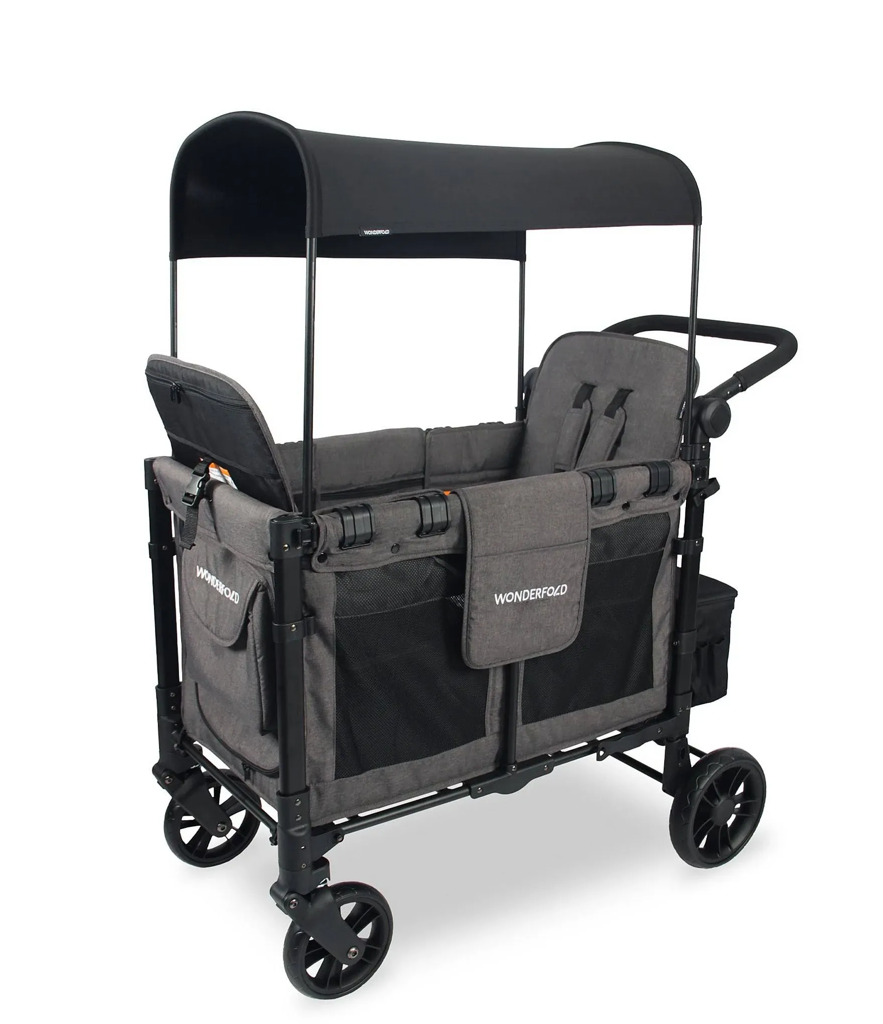 Wonderfold W2 Elite Double Stroller Wagon (2 Seater), Charcoal Gray