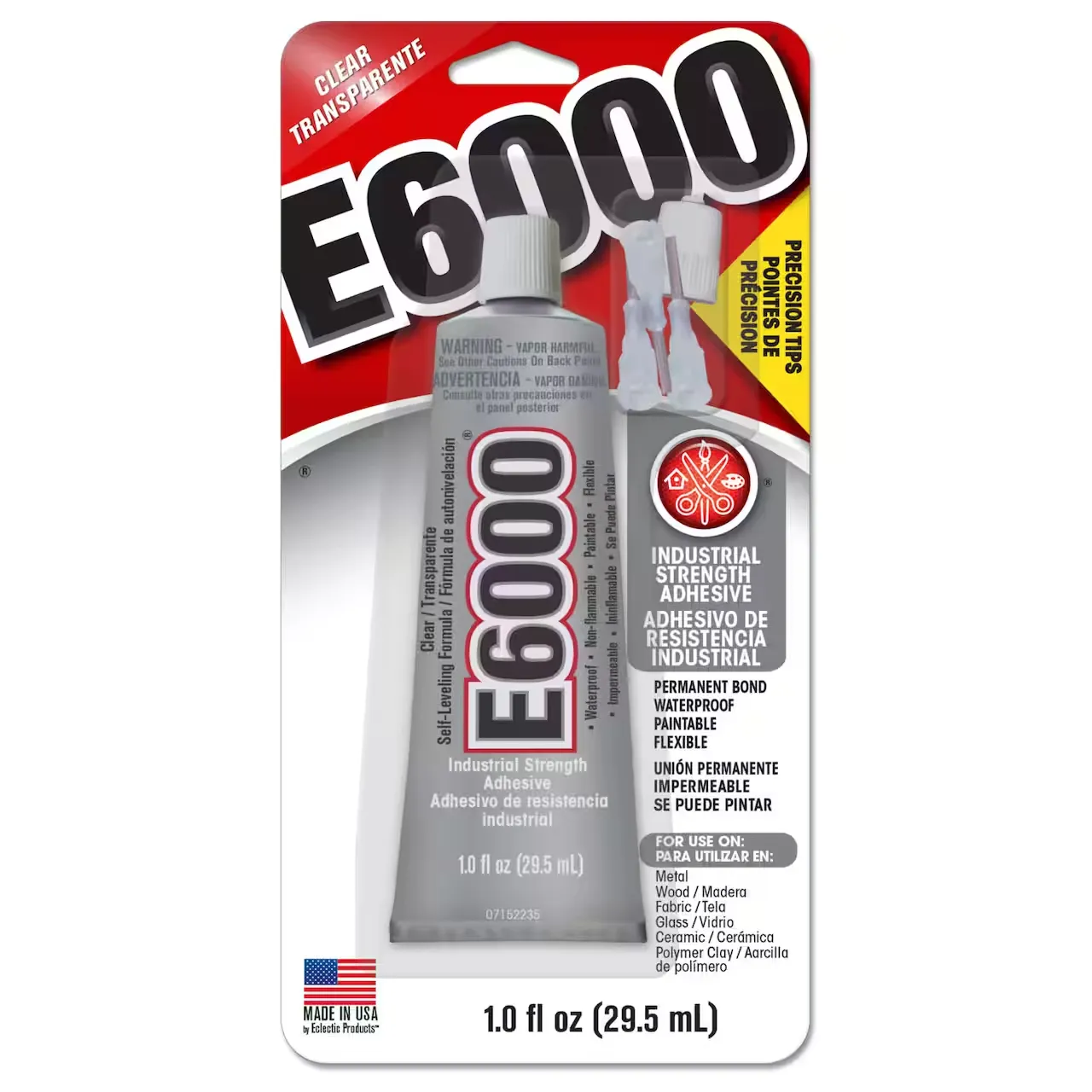 Eclectic E-6000 Precision Tip Adhesive, 1 oz By Eclectic Products | 1 fl oz | Michaels®