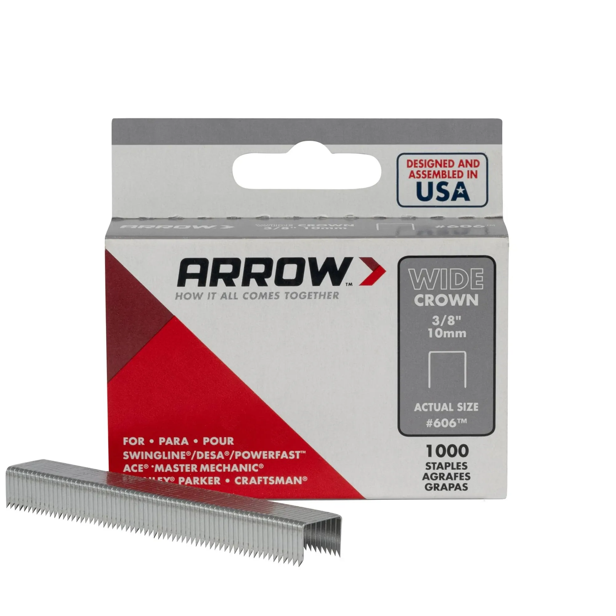 Arrow Fastener 60630 Crown Heavy Duty Staples, 3/8" W