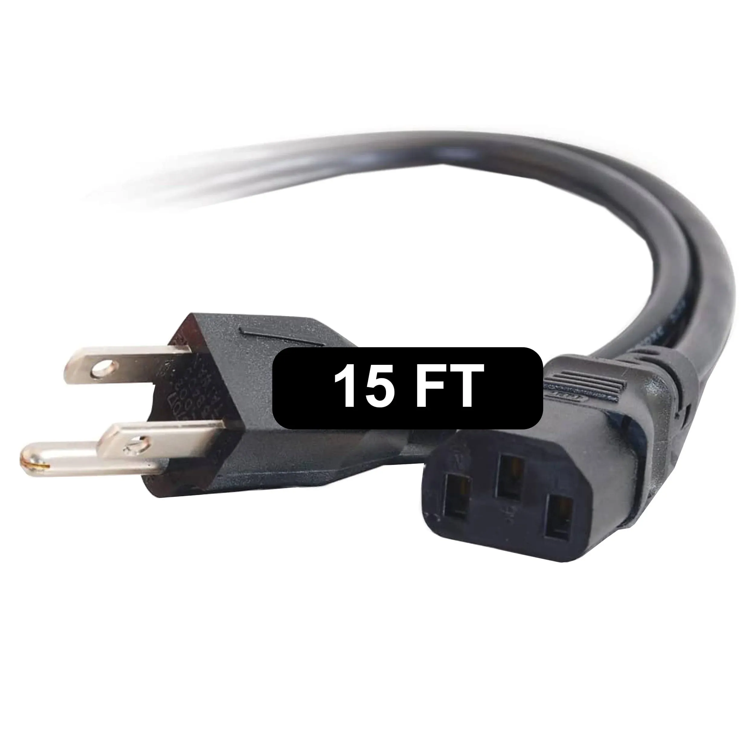 C2G - 15ft 18 AWG Universal Power Cord NEMA 5-15P to IEC320C13