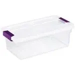 JOEY'Z Clear Plastic Storage Bins with Lids Stackable Storage Bins (6 Quart)