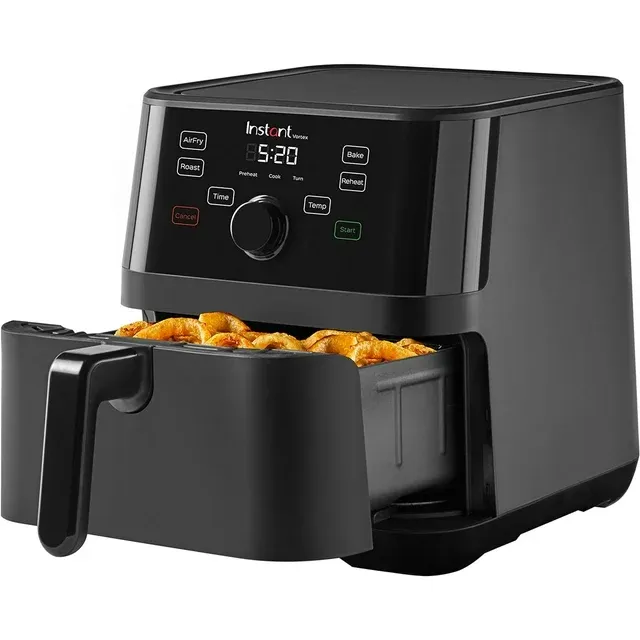 Instant Vortex 6-Quart Air Fryer Oven with Single Basket, 4-in-1 Function, Black