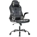 Dkeli Gaming Chair Office Chair Desk Chair Ergonomic High Back Computer Chair with Lumbar Support Flip-up Arms Headrest PU Leather Swivel Task Executive Chair