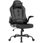 BestOffice PC Gaming Chair Ergonomic Office Chair Desk Chair with Lumbar Support Flip Up Arms Headrest PU Leather Executive High Back Computer Chair for Adults Women Men (Black)